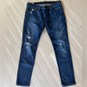 POLO RL TOMPKINS SKINNY JEANS SZ 31 PAINT SPLATTER DISTRESSED